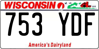 WI license plate 753YDF
