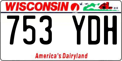 WI license plate 753YDH