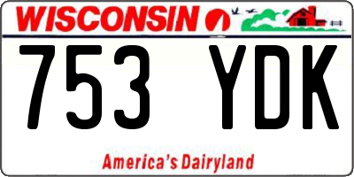 WI license plate 753YDK