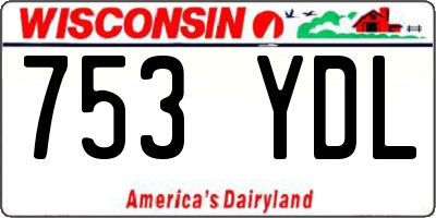 WI license plate 753YDL