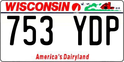 WI license plate 753YDP