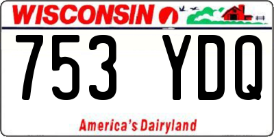 WI license plate 753YDQ