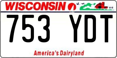 WI license plate 753YDT