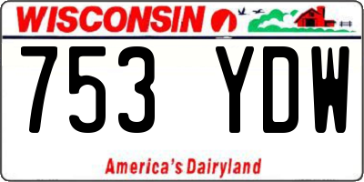WI license plate 753YDW