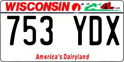 WI license plate 753YDX