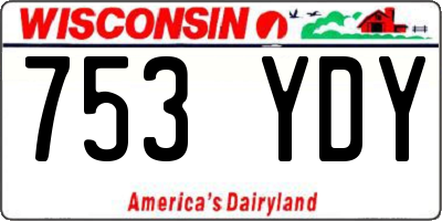 WI license plate 753YDY