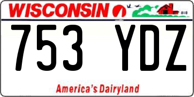 WI license plate 753YDZ