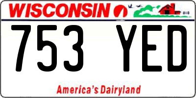 WI license plate 753YED