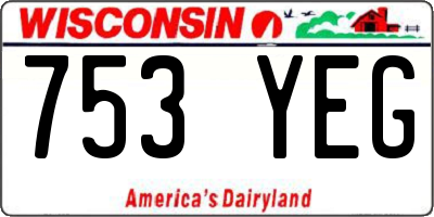 WI license plate 753YEG