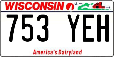 WI license plate 753YEH