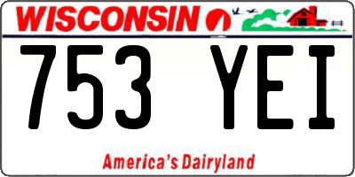 WI license plate 753YEI