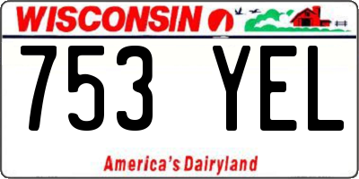 WI license plate 753YEL