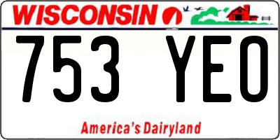 WI license plate 753YEO