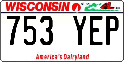 WI license plate 753YEP