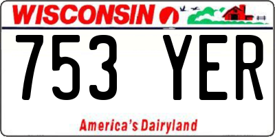WI license plate 753YER