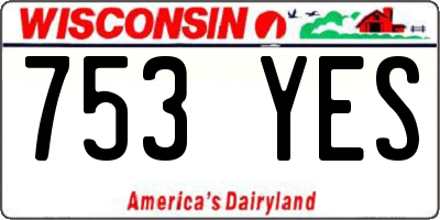 WI license plate 753YES