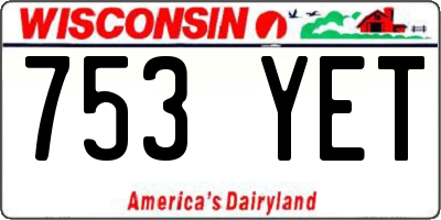 WI license plate 753YET