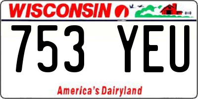 WI license plate 753YEU