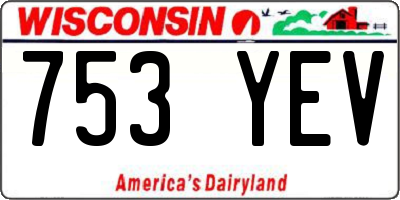 WI license plate 753YEV