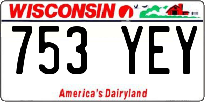 WI license plate 753YEY