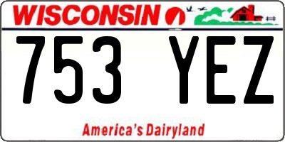 WI license plate 753YEZ