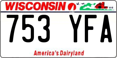 WI license plate 753YFA