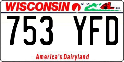 WI license plate 753YFD