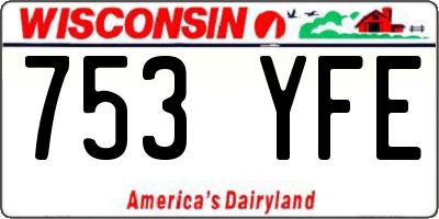 WI license plate 753YFE