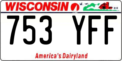 WI license plate 753YFF