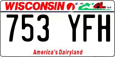 WI license plate 753YFH