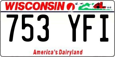WI license plate 753YFI