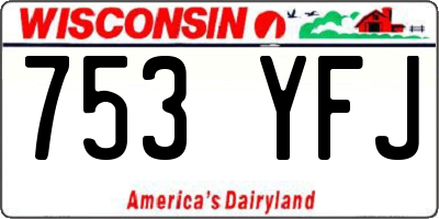 WI license plate 753YFJ