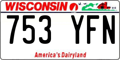 WI license plate 753YFN