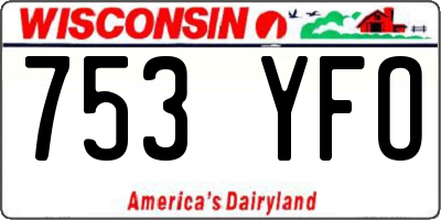 WI license plate 753YFO