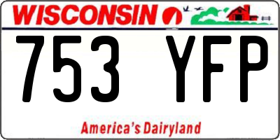 WI license plate 753YFP