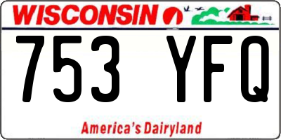 WI license plate 753YFQ