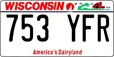 WI license plate 753YFR