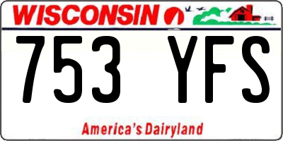 WI license plate 753YFS