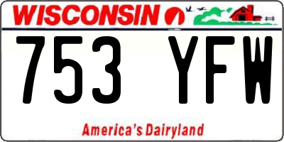 WI license plate 753YFW