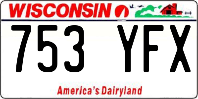 WI license plate 753YFX