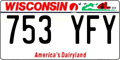 WI license plate 753YFY