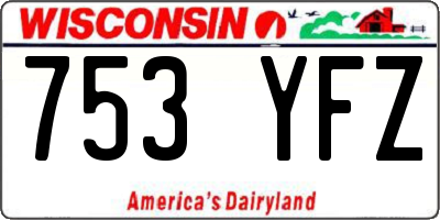 WI license plate 753YFZ