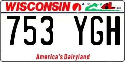 WI license plate 753YGH