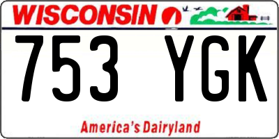 WI license plate 753YGK