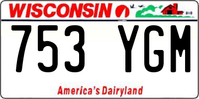WI license plate 753YGM
