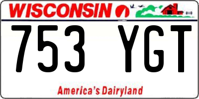 WI license plate 753YGT