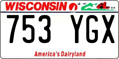 WI license plate 753YGX