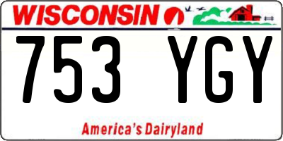 WI license plate 753YGY