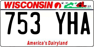 WI license plate 753YHA