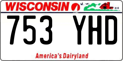 WI license plate 753YHD